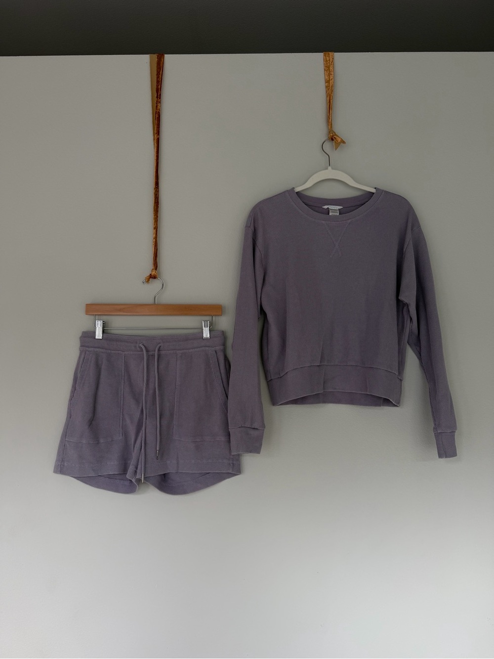 Target Lavender Crewneck Sweatshirt & Drawstring Shorts Set